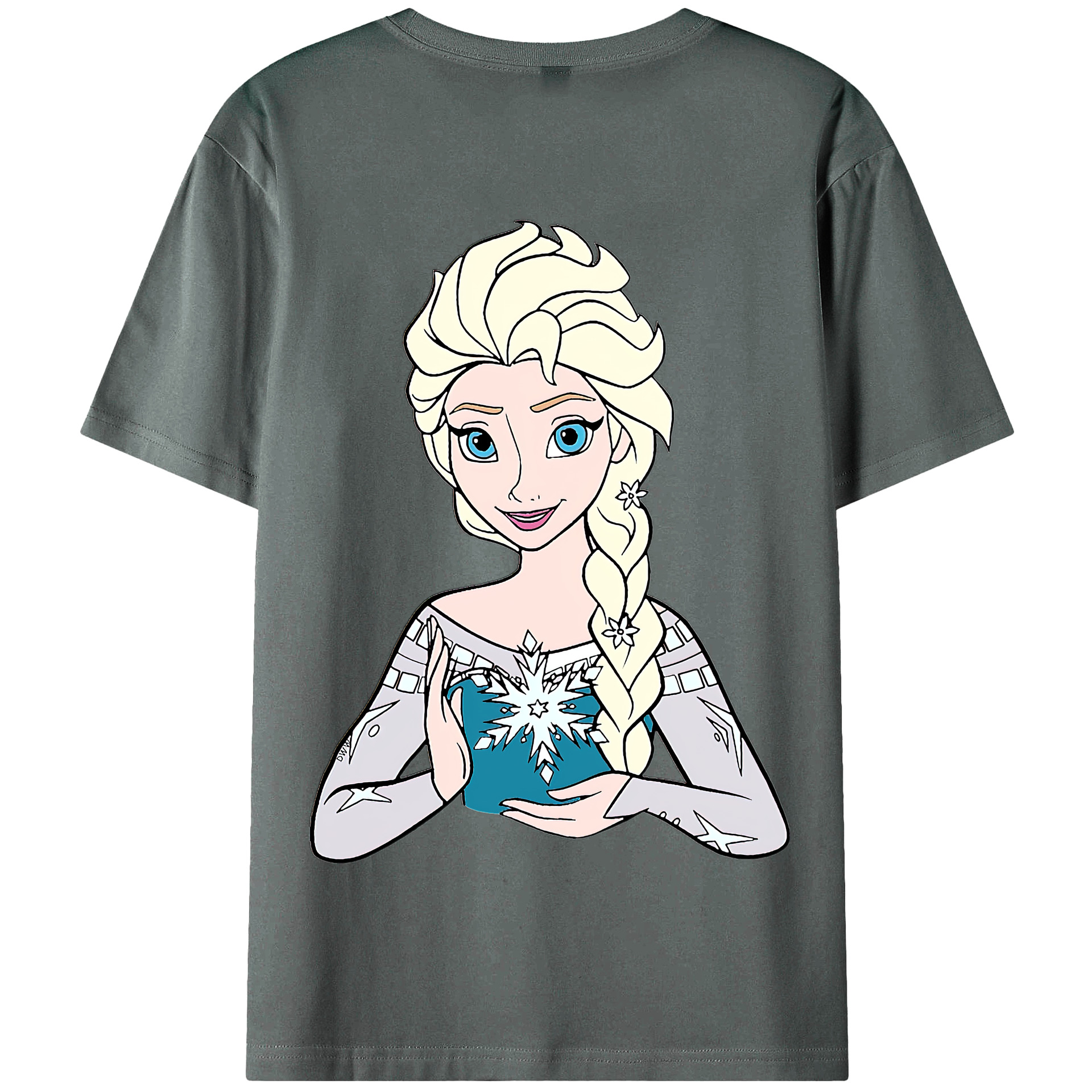 （画像用） アナと雪の女王 アンナ エルサ Frozen Anna Elsa 綿100％半袖Tシャツ（背面プリント）